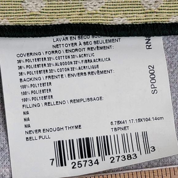 Vtg NEVER ENOUGH THYME Tapestry Bell Pull By Manual Woodworkers Weavers USA - Picture 9 of 15